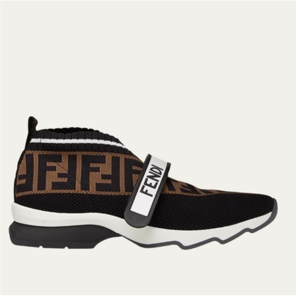 Fendi sneakers black, white,brown. Size 8 1/2. In great condition. Authentic. - Picture 3 of 6